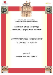 GIOVANI TALENTI DEL CONSERVATORIO G.CANTELLI DI NOVARA