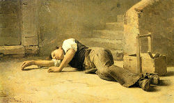Francesco Ghittoni,  Giovane operaio che riposa (1879)