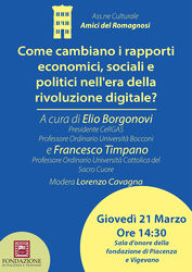 Come cambiano i rapporti economici, sociali e politici nell'era della rivoluzione digitale?