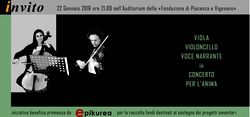 VIOLA VIOLONCELLO VOCE NARRANTE in CONCERTO PER L'ANIMA