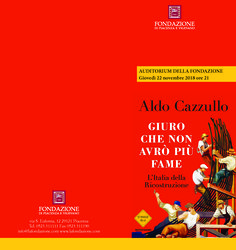 Aldo Cazzullo "Giuro che non avr pi fame"