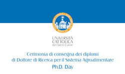 Cerimonia di consegna dei diplomi di Dottore di Ricerca per il Sistema Agroalimentare