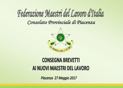 CONSEGNA BREVETTI AI NUOVI MAESTRI DEL LAVORO